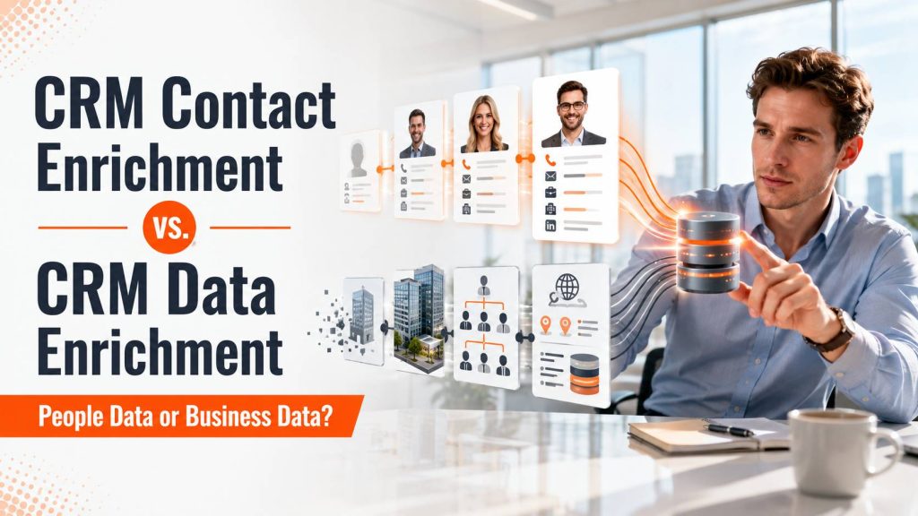 Customer data enrichment comparison between CRM contact enrichment and CRM data enrichment