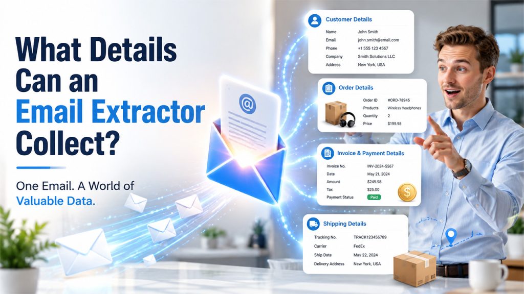 Email Extractor collecting customer order invoice and shipping details