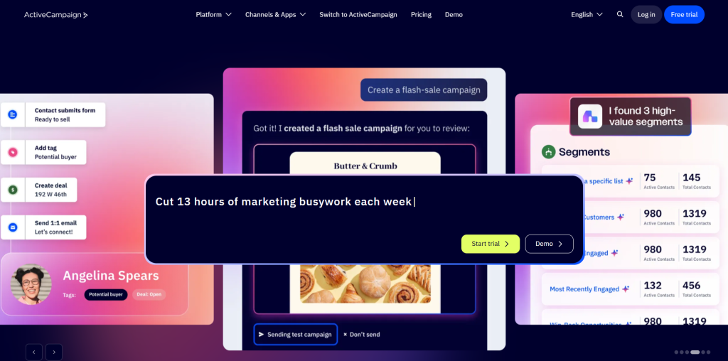 ActiveCampaign email marketing services with automation and audience segmentation